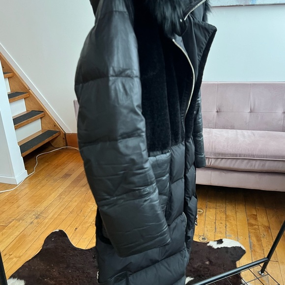 RUDSAK GOOSE DOWN COAT WITH GENUINE LEATHER - Picture 2 of 8